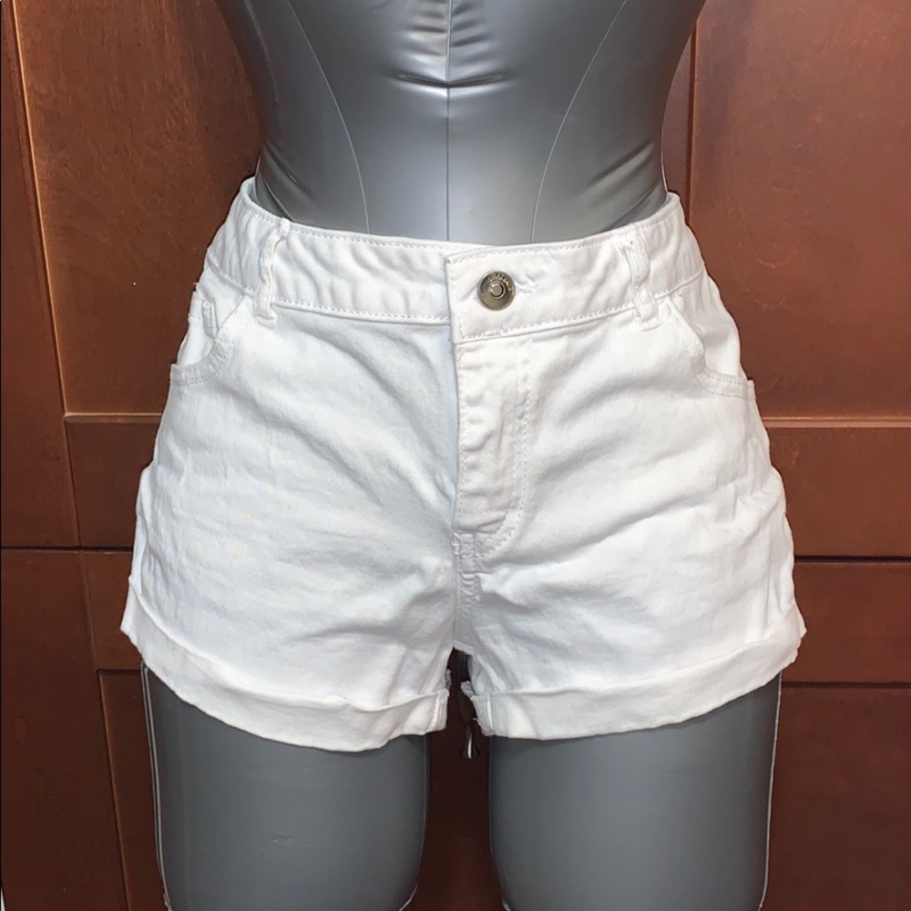 White denim shorts
